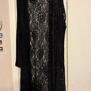 Elegant Black Lace Cardigan